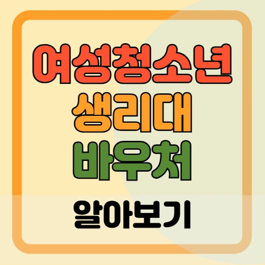 생리대 바우처 신청방법, 사용 및 잔액조회 방법