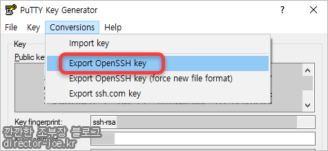 puttygen export openssh key