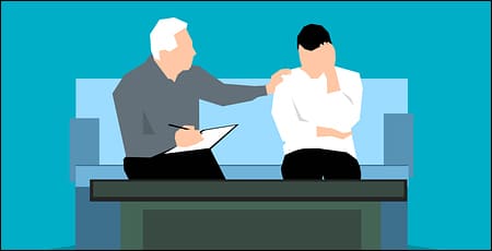 심리 상담을 받고 있는 장면