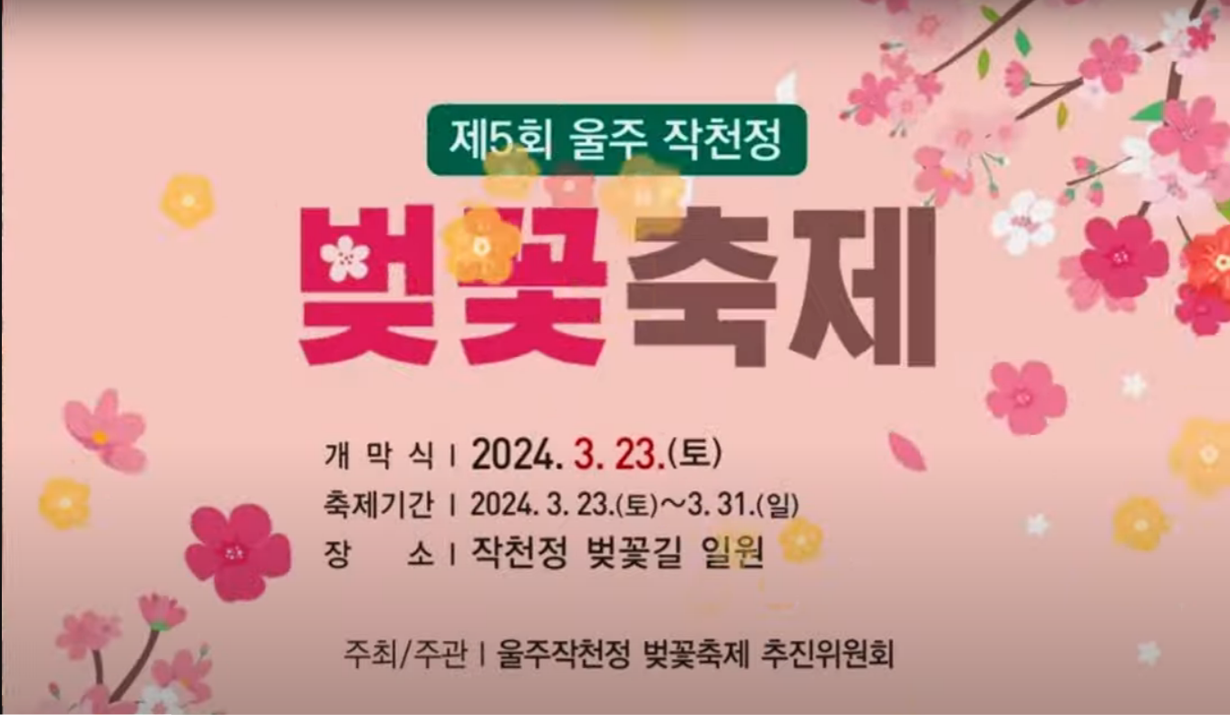 울주작천정 벚꽃축제 기본일정과 프로그램 소개