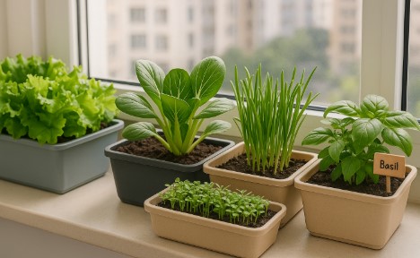 창틀 화분 사진