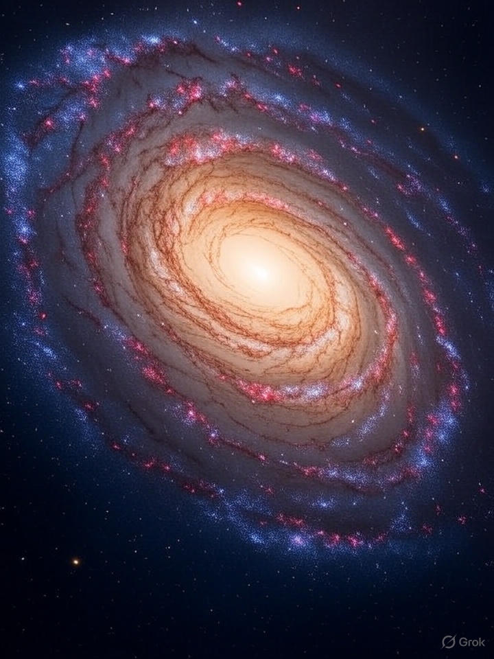 나선 은하의 아름다운 구조를 묘사