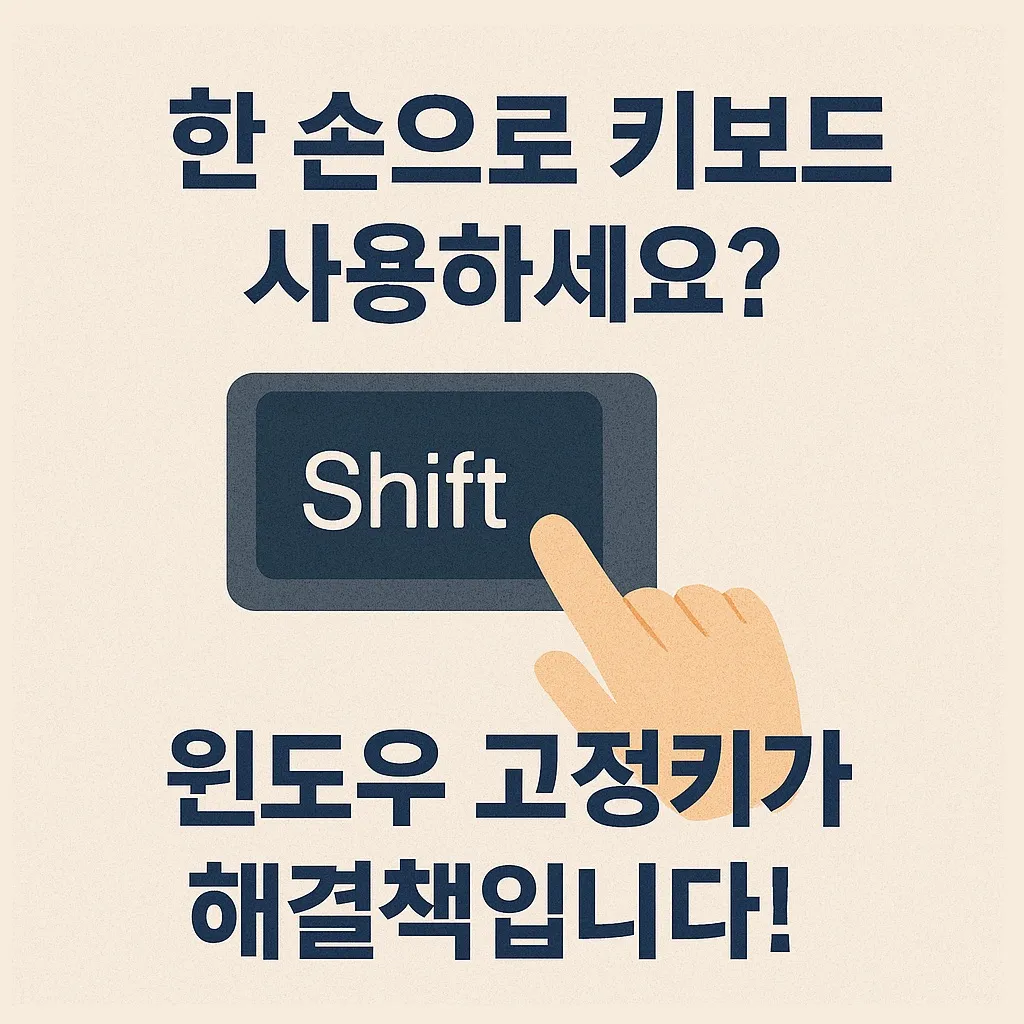 한 손으로 키보드 사용하세요? 윈도우 고정키가 해결책입니다!
