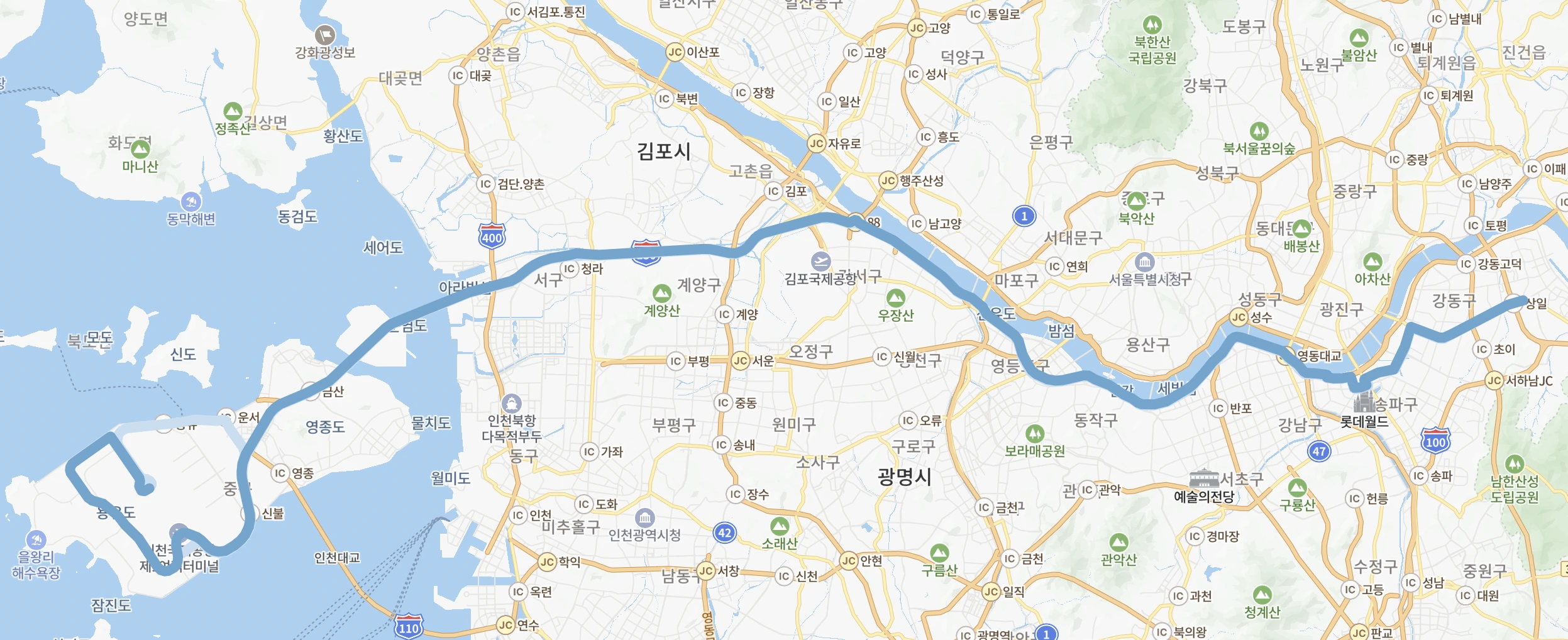 6200공항버스 운행지도