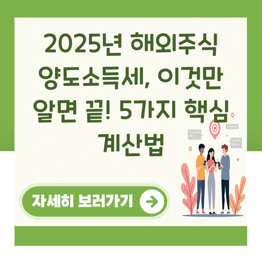 2025년 해외주식 양도소득세, 이것만 알면 끝! 5가지 핵심 계산법 대표 이미지