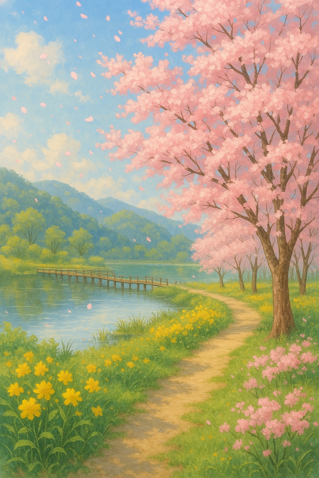 광주 &ndash; 광주호 호수생태원의 봄을 표현한 이미지