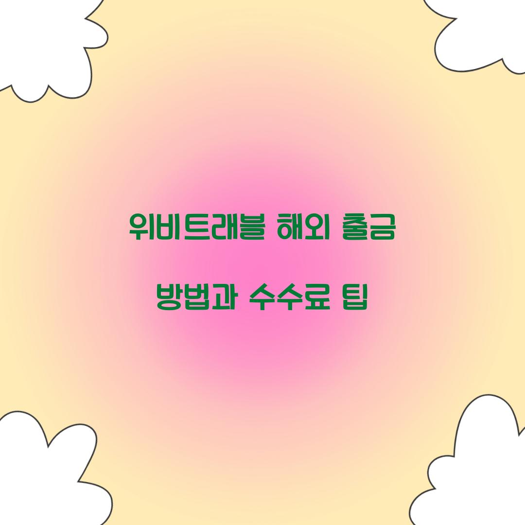 위비트래블 해외 출금