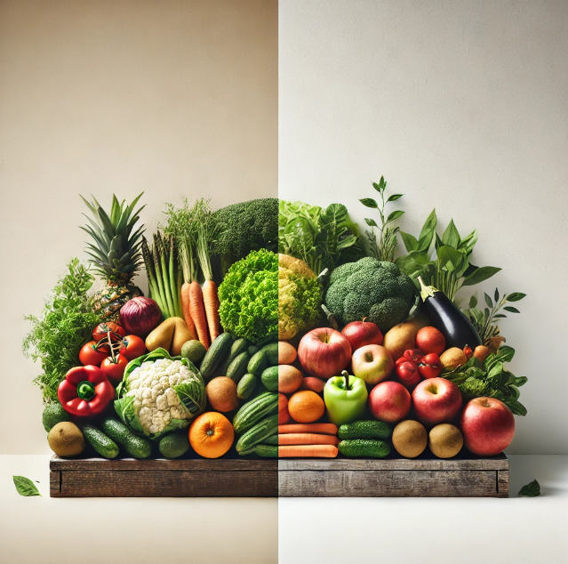 유기농 식품과 일반 식품