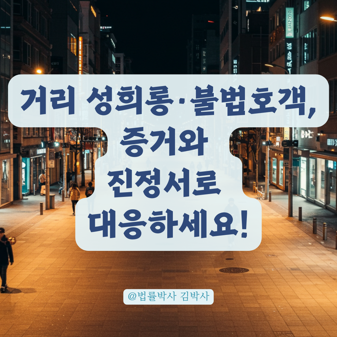 거리 성희롱·불법호객 반복된다면, 증거 수집과 진정서 제출이 답입니다.
