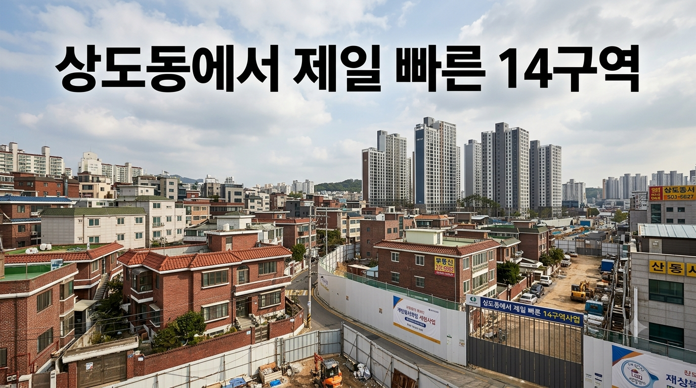 상도동에서 제일 빠른 14구역을 이미지로 표현한 그림