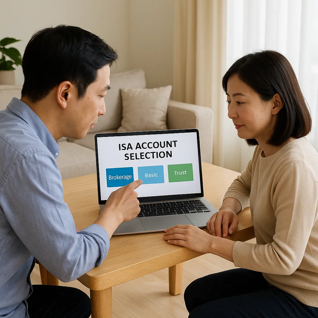 ISA 계좌 유형을 고르는 부부의 모습