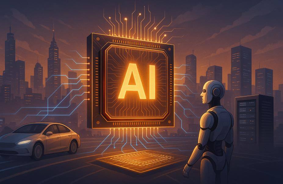 AI 반도체와 자율주행 등으로 확장되는 엔비디아의 미래를 상징하는 장면