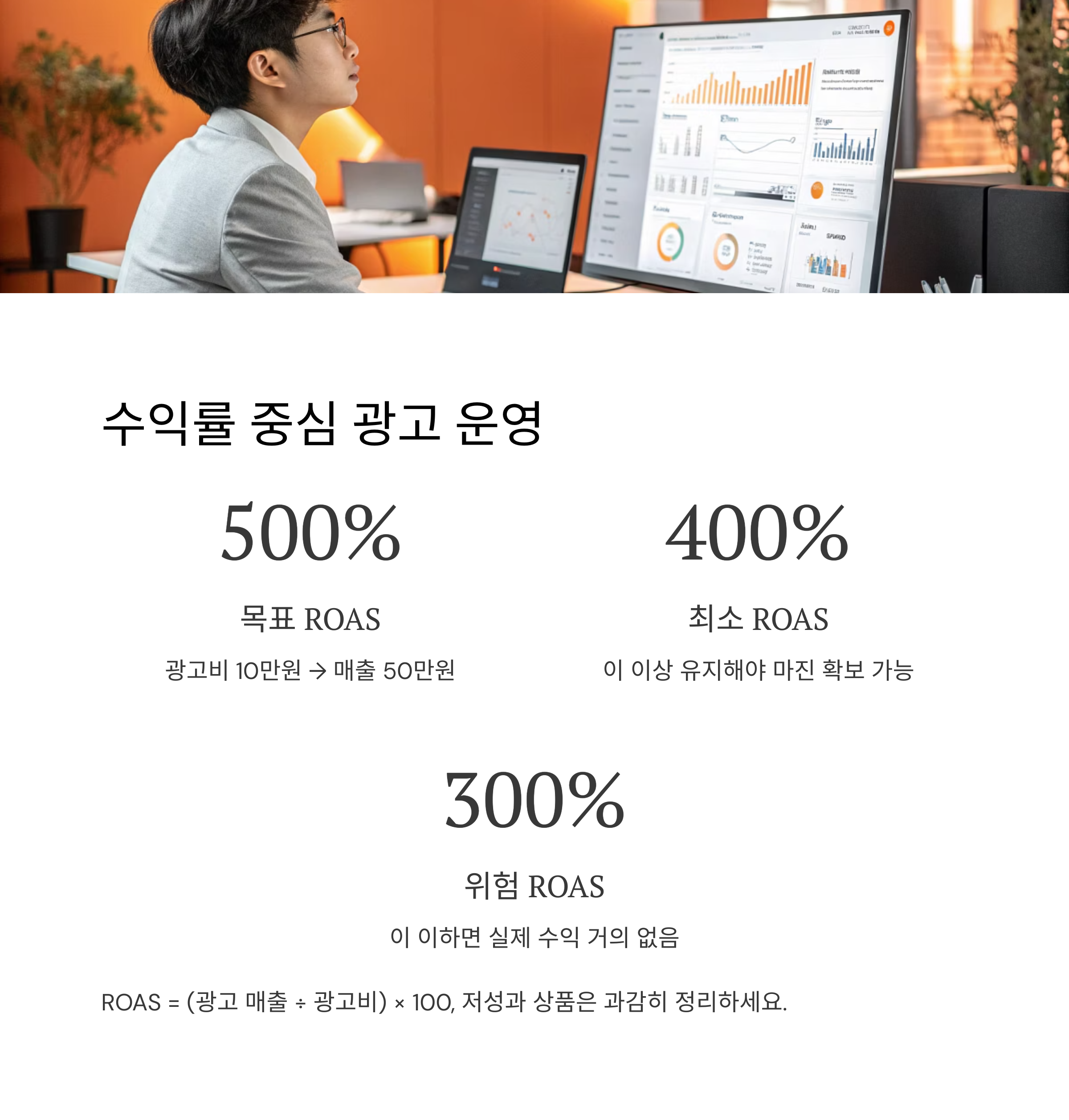 수익율 중심의 광고운영