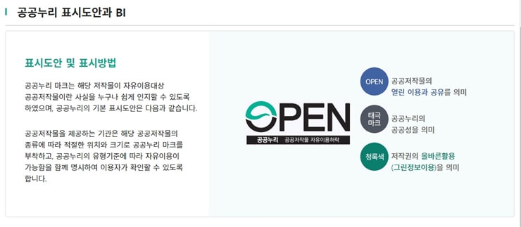 공공누리 표시도안과 BI