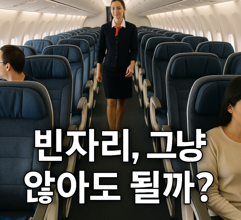 비행기 이코노미석 내부 전경 이미지