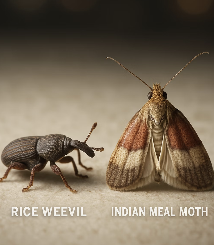 쌀벌레 vs 화랑곡나방, 진짜 범인은?