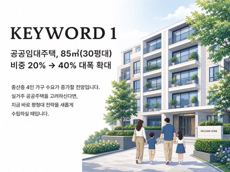 공공임대주택, '국평(85㎡)' 확대... 주거 사다리가 바뀝니다