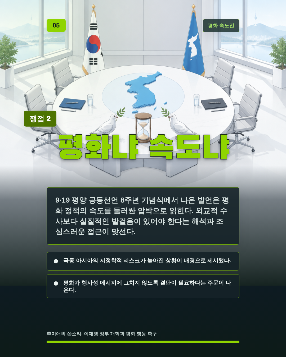 평화냐 속도냐