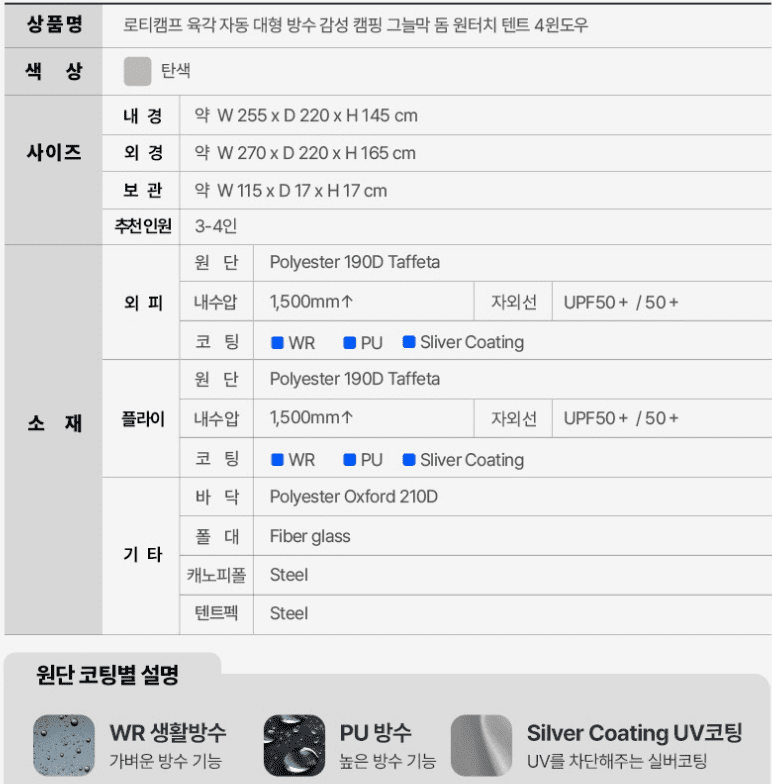 원터치 텐트 추천 순위 TOP 5 - 네이버, 쿠팡, G마켓 분석