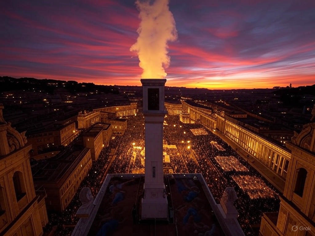 콘클라베 흰 연기와 검은 연기 상징 2025