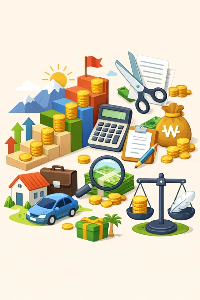 세금 신고 준비를 상징한 소품