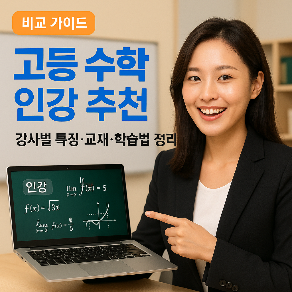 [인강 비교] 고등 수학 인강 추천 ｜ 강사별 특징&middot;교재&middot;학습법 정리