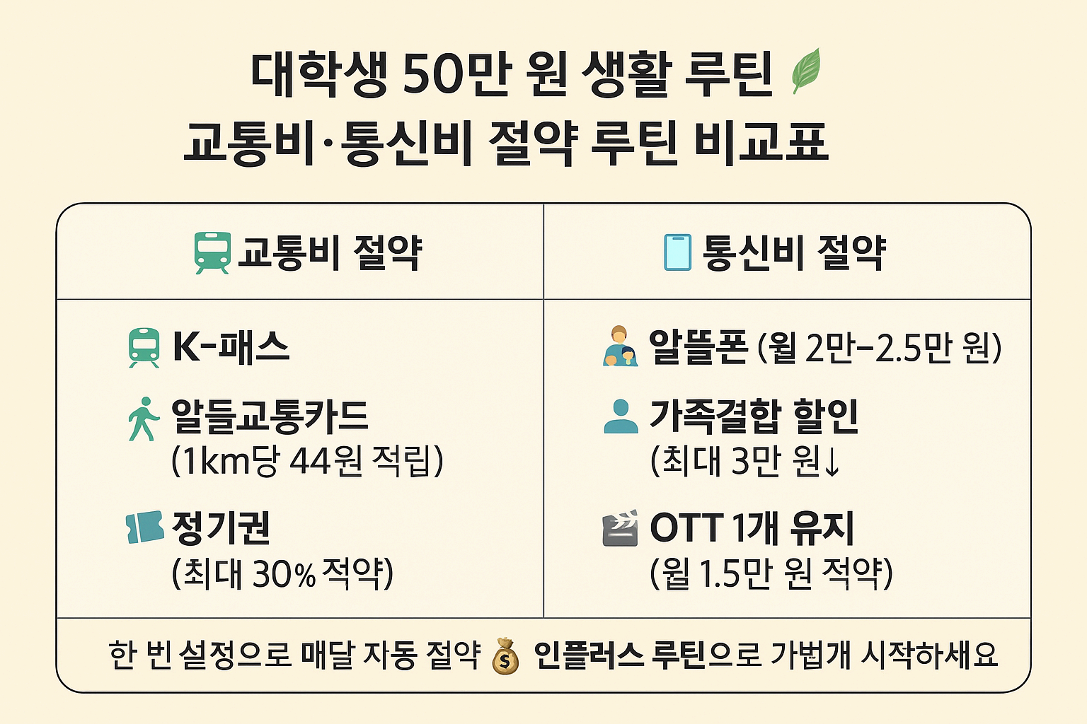한 달 50만 원으로 사는 대학생의 소비 루틴