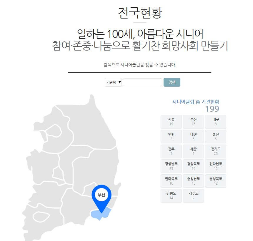 시니어클럽 전국현황