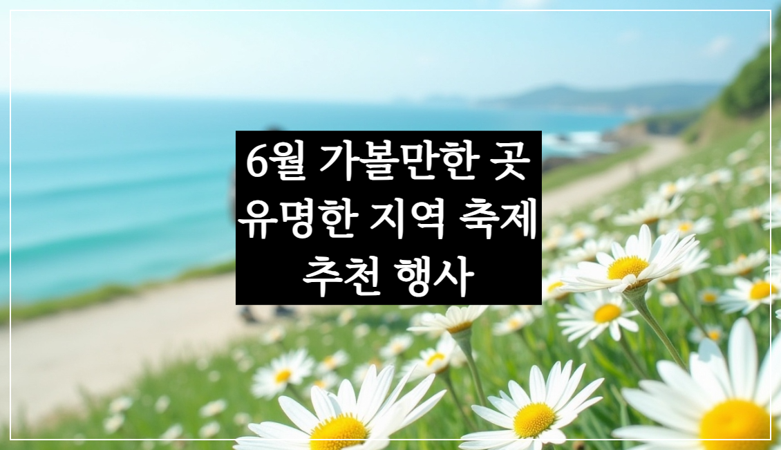 6월 가볼만한 곳, 유명한 지역 전국 축제 행사 일정 (2025년 최신)