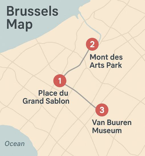 브뤼셀 여행 지도 사진