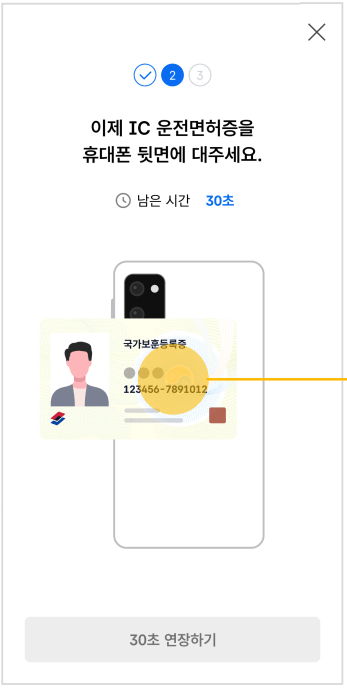 IC 운전면허증휴대폰뒤에 대기