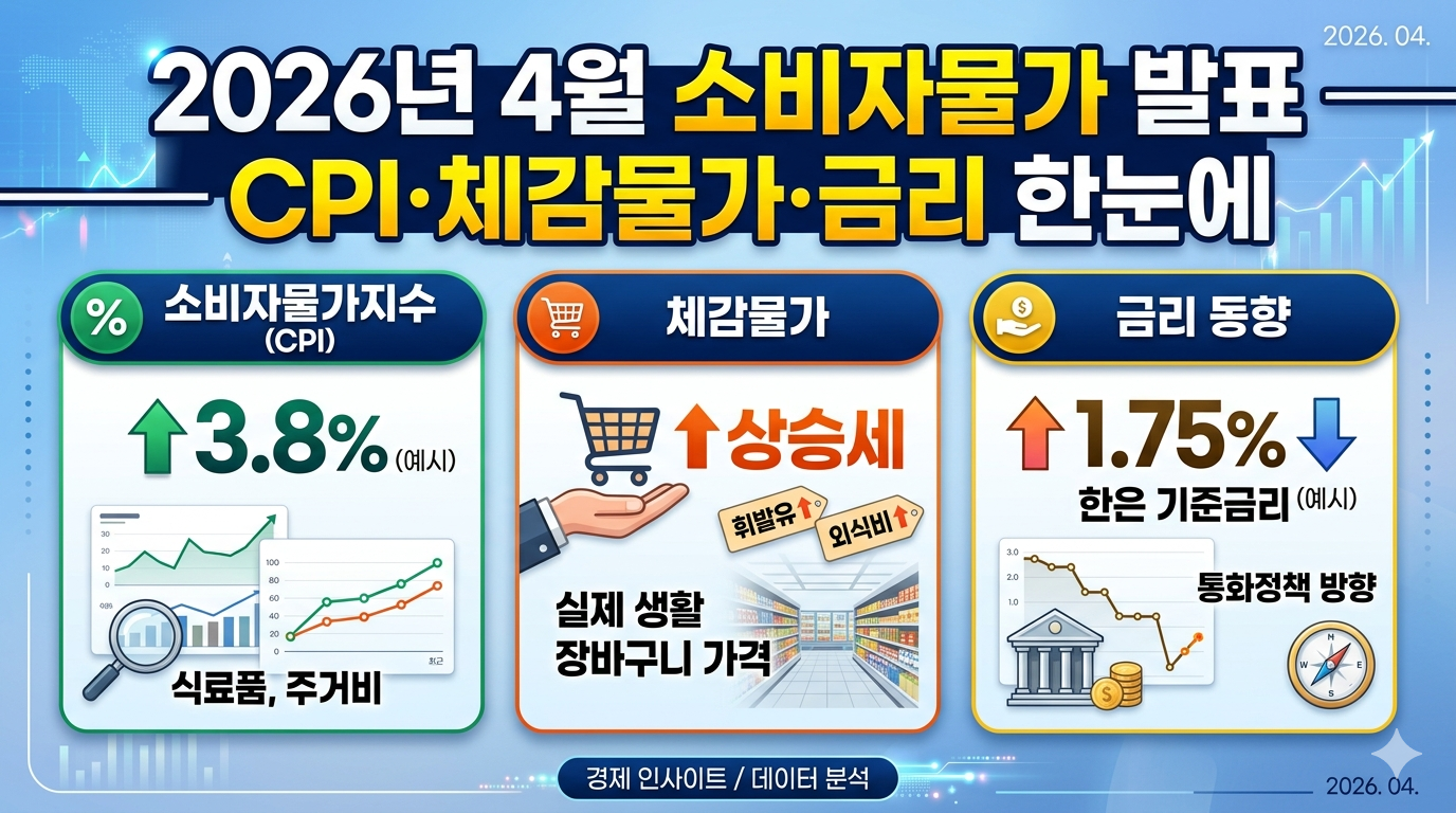 2026년 4월 소비자물가(CPI) 및 금리 동향 분석 인포그래픽 썸네일