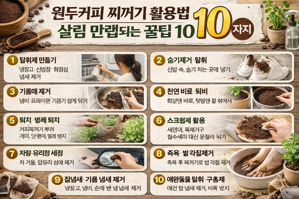 원두커피 찌꺼기 활용법 10가지, 이것만 알면 살림 만렙