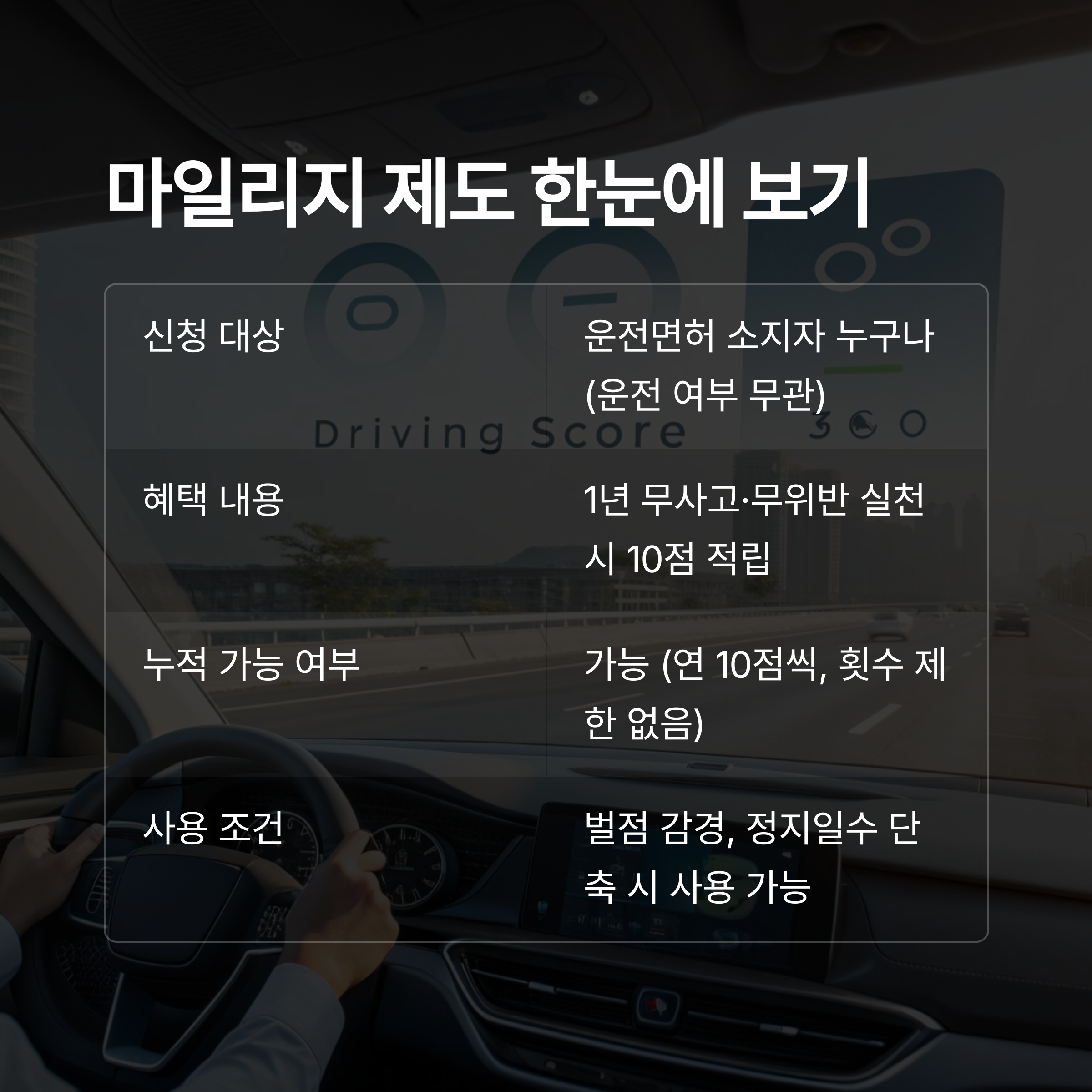 마일리지 제도 한눈에 보기