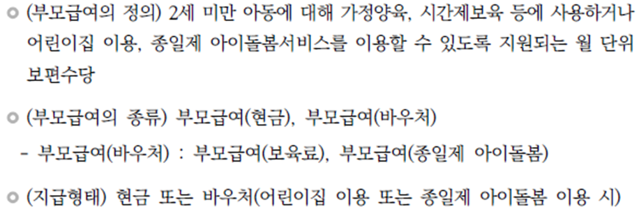 부모급여 개요