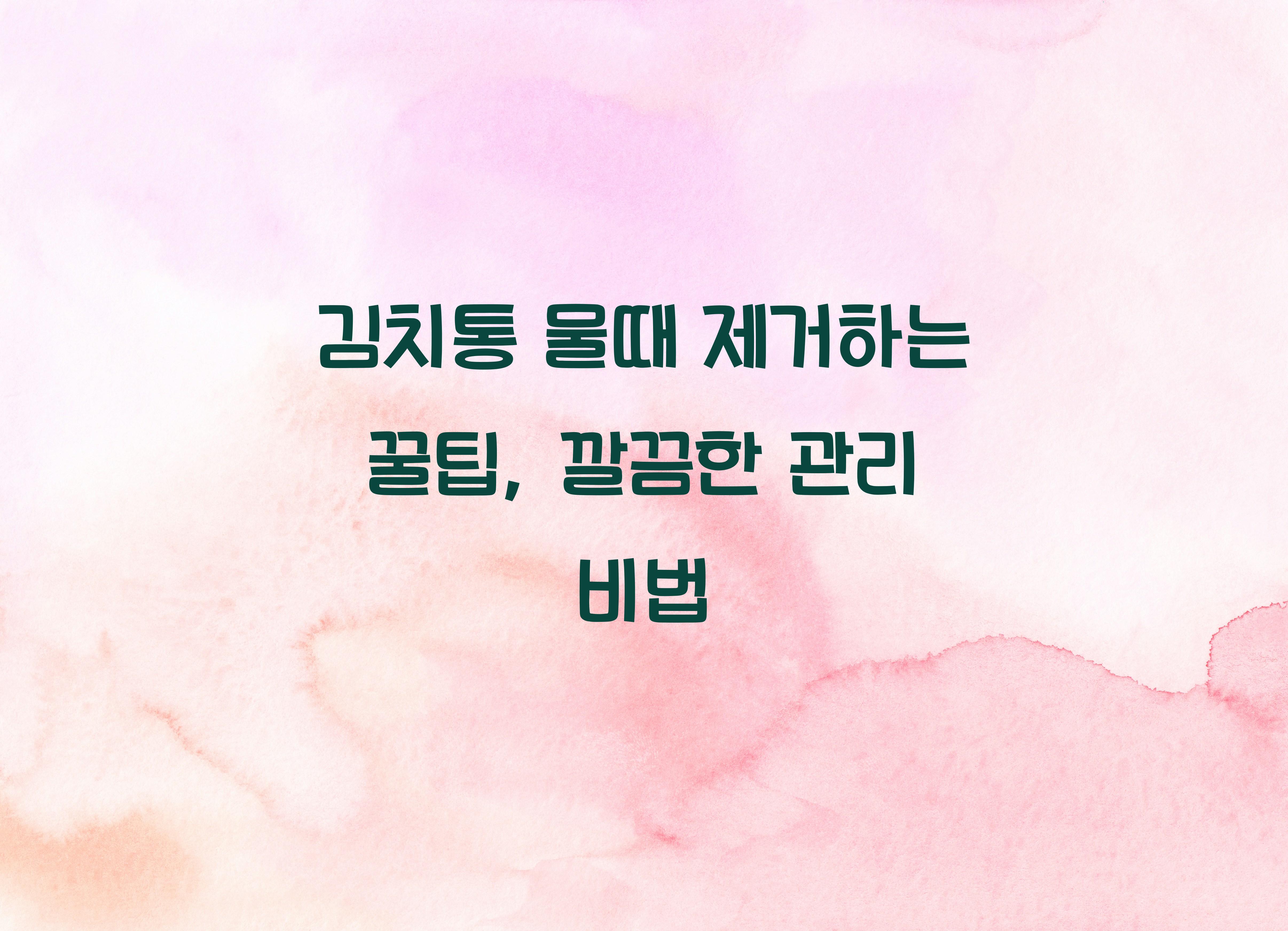 김치통 물때 제거하는 꿀팁