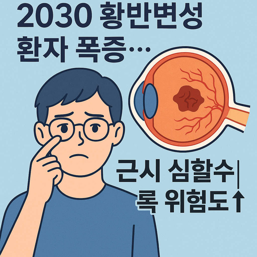 황반변성과 고도근시의 위험성을 설명하는 의료 건강 정보 썸네일 이미지