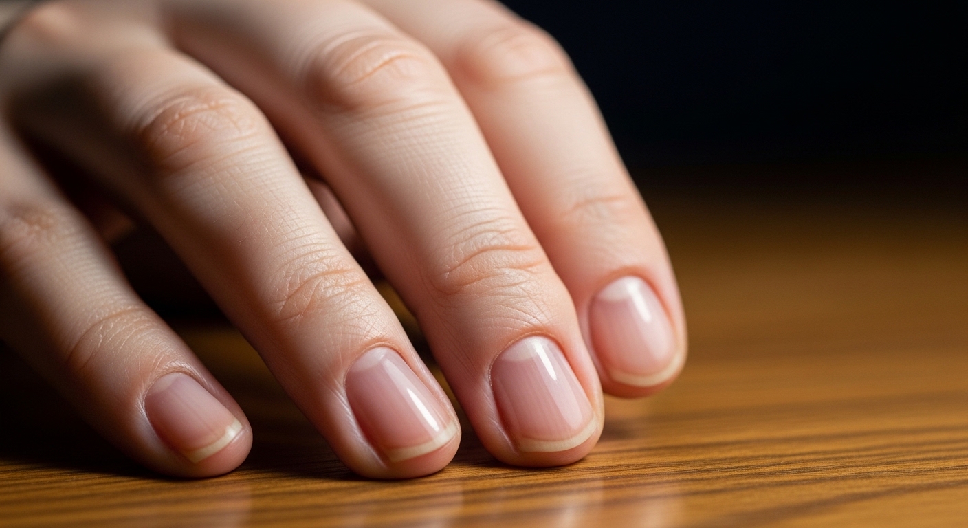손톱 상태를 확인하기 위해 손을 자세히 보여주는 자연스러운 모습