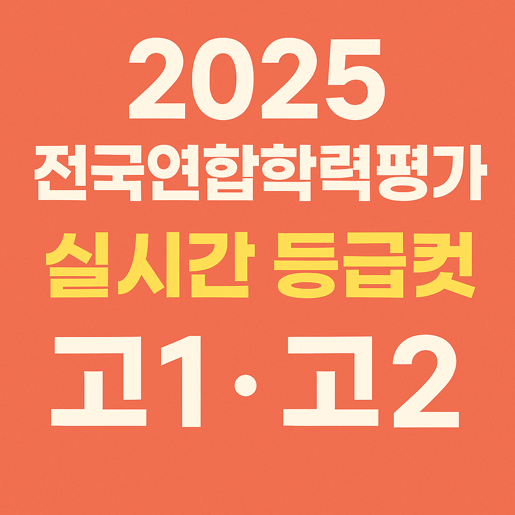 2025 전국연합학력평가 실시간 등급컷