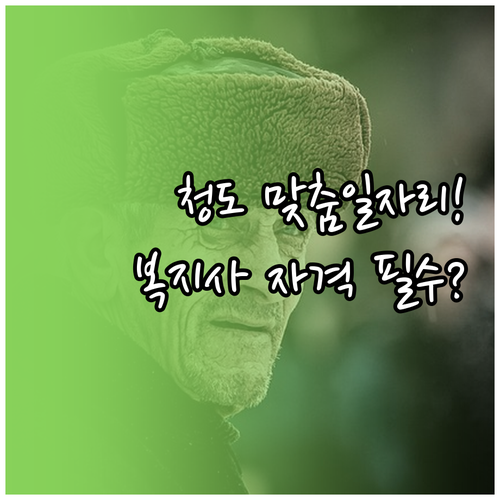 청도군 시니어클럽 맞춤형 일자리 유형..