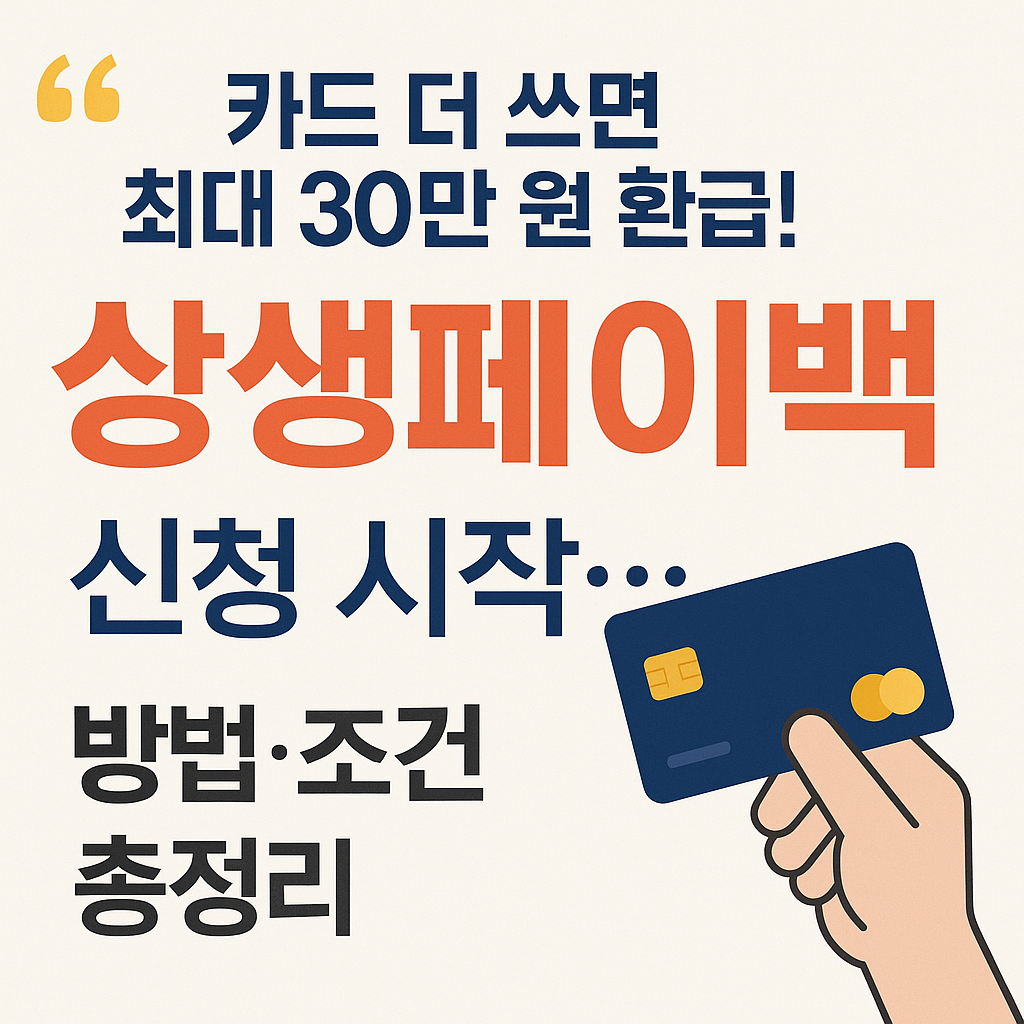 카드 더 쓰면 최대 30만 원 환급 상생페이백 신청 안내 이미지