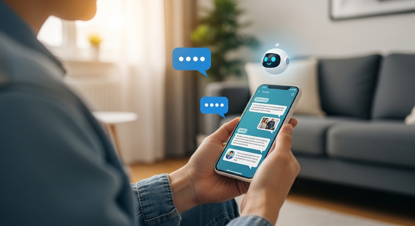 스마트폰 AI 튜터와 대화하며 매일 꾸준히 영어 스피킹 루틴을 실천하는 사람.