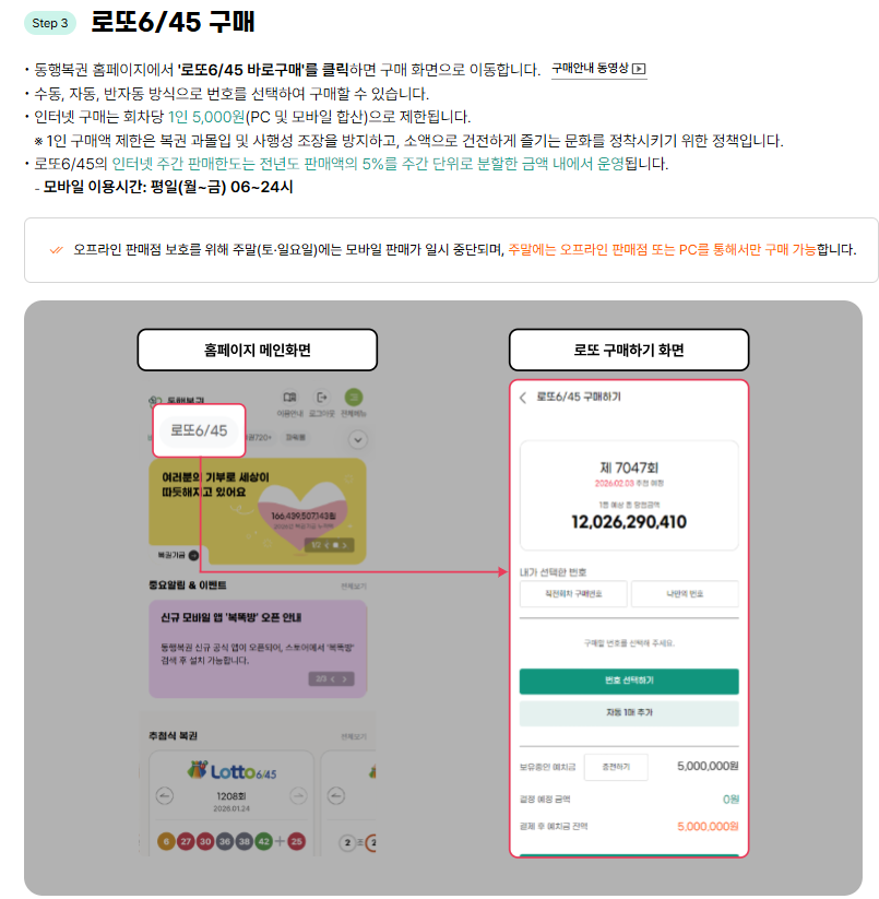 모바일 로또 사는 법: 조건&amp;#44; 한도&amp;#44; 방법