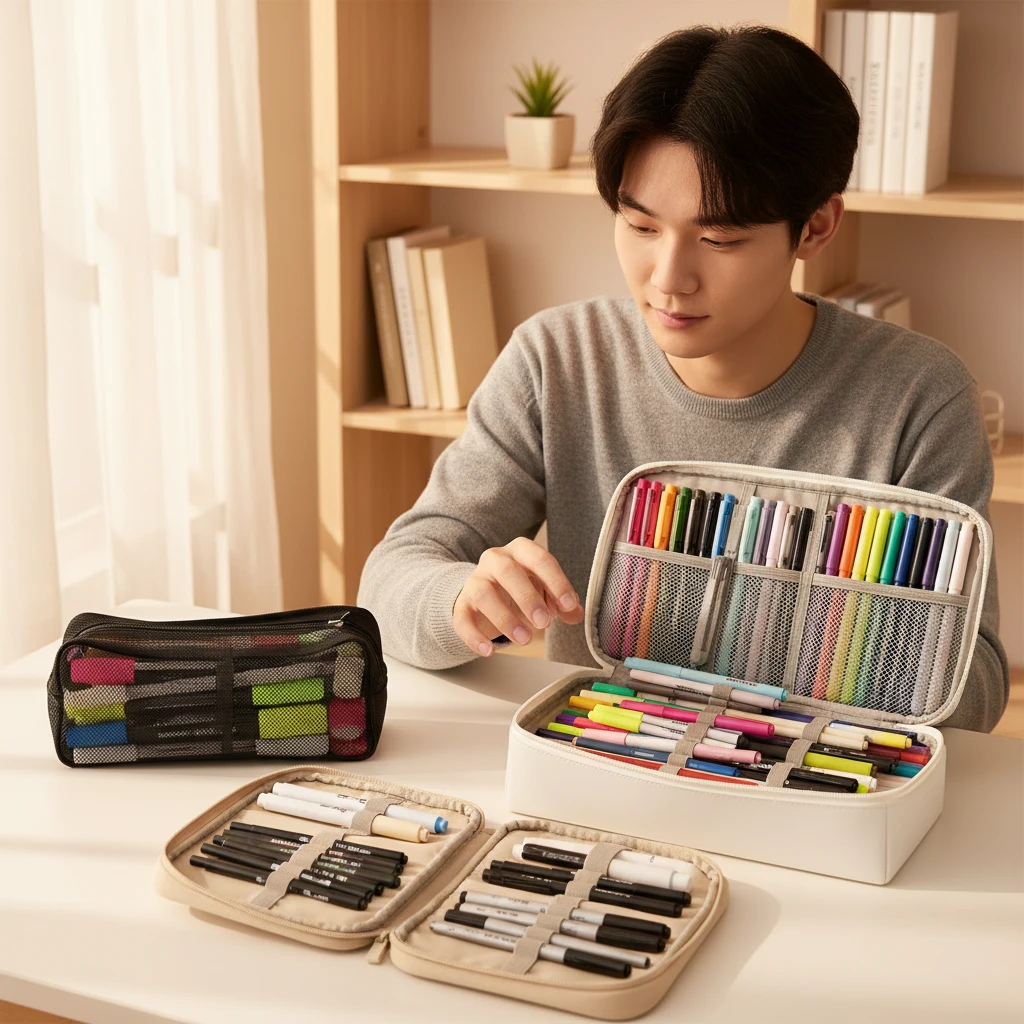 가성비 좋은 중학생 대용량 필통 소재..