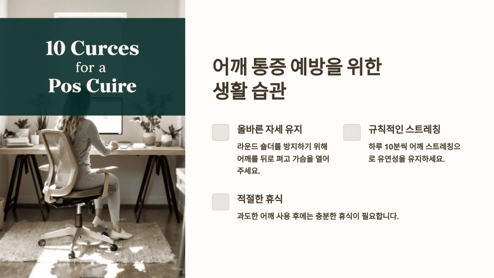 어깨 통증 예방을 위한 생활 습관