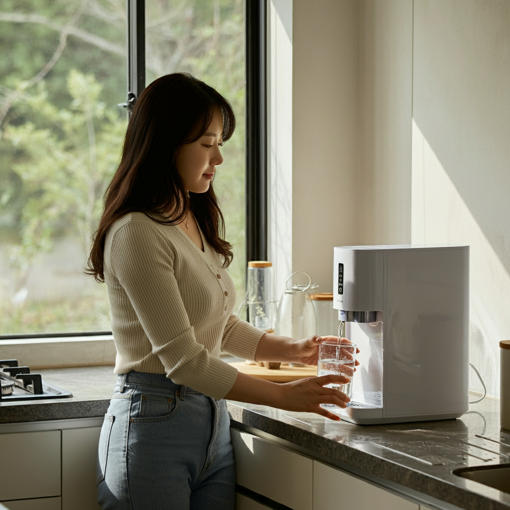 정수기사용하는-한국여자01