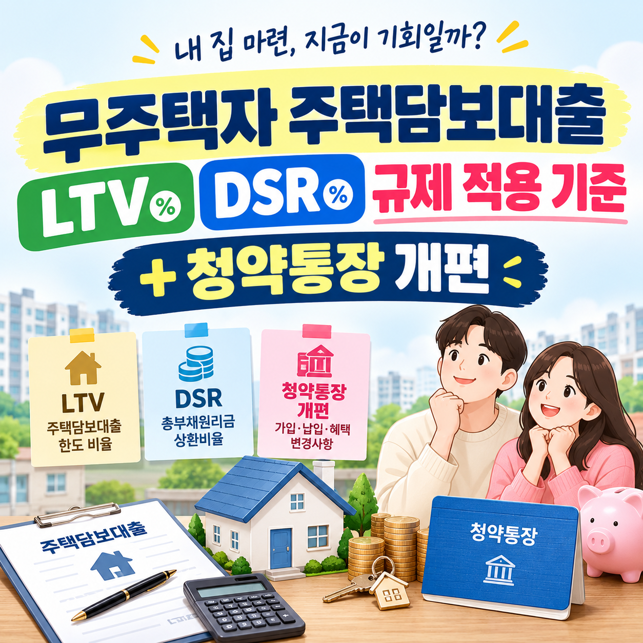 무주택자 주택담보대출 LTV DSR 규제 적용 기준 및 청약통장 개편