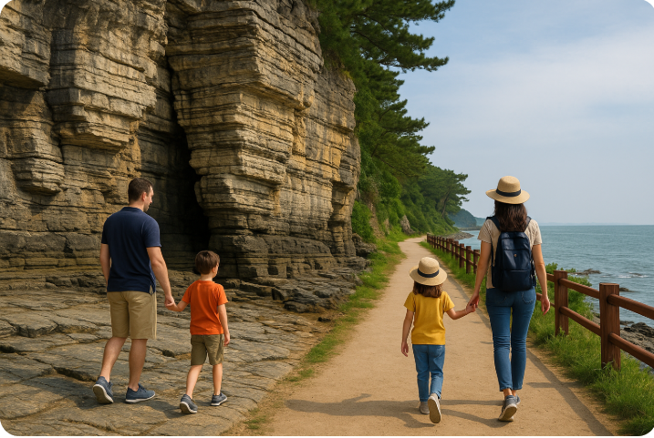 아이와 함께 걷는 부안 채석강 변산 마실길 가족 트레킹 여행
