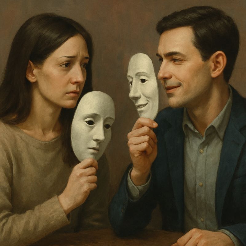 감정을 숨기며 대화하는 꿈 – 사회적 가면을 쓴 나