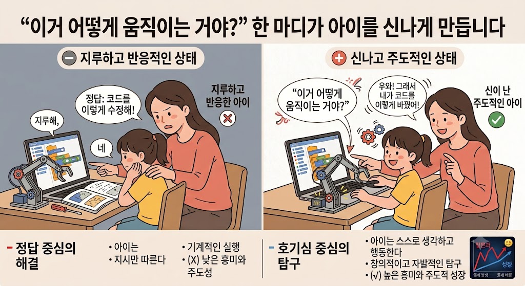 이거 어떻게 움직이는 거야? 한 마디가 아이를 신나게 만듭니다
